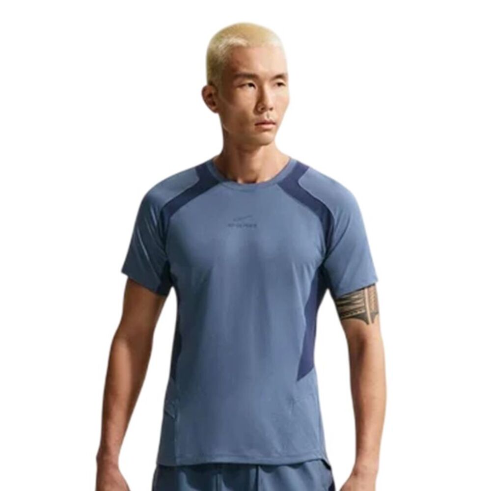 Nike Mens Performance Fitted Gym T-Shirt / Diffused Blue - Picture 1 of 5